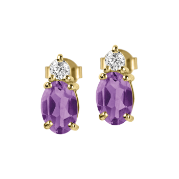 Jacques-Lemans - Damen Ohrstecker Sterlingsilber vergoldet mit Amethyst - SE-O113I